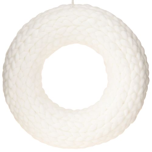 Floristik24 Felt wreath wool felt for hanging white braided Ø30cm