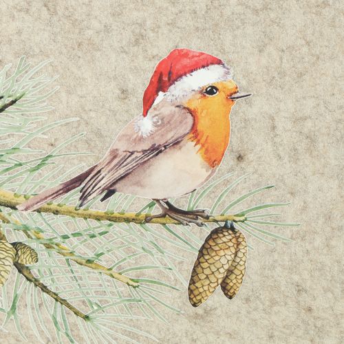 Product Felt mat table mat robin grey felt 40×30cm 4 pieces