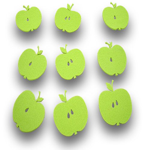 Apples felt light green 12pcs