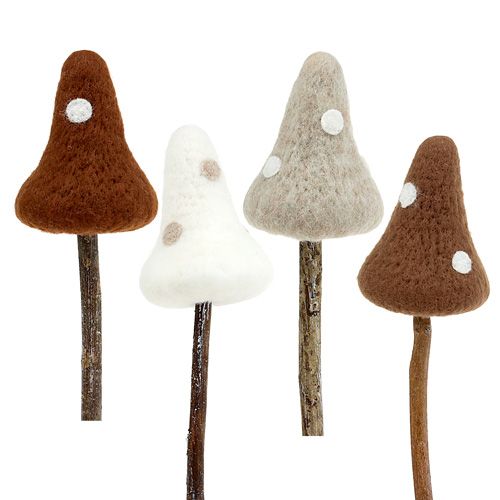 Felt mushrooms toadstools brown ass. 30cm 4pcs