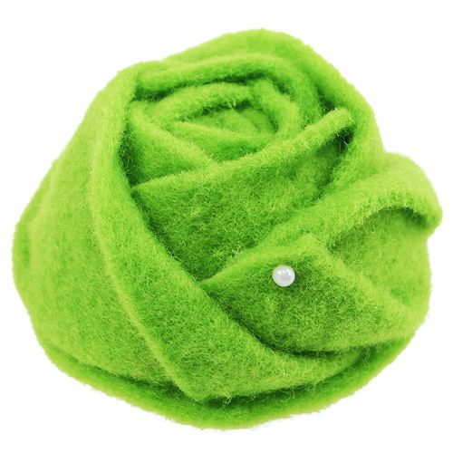 Product Felt rose green Ø8cm H4.5cm 6pcs