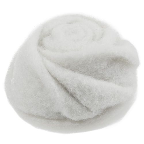 Felt rose white Ø8cm H4cm 6pcs