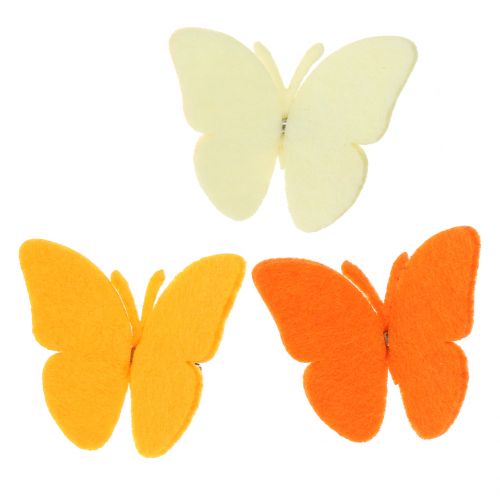 Floristik24 Felt butterflies with clip 7cm 24pcs