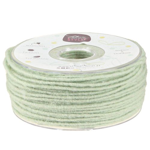 Product Felt cord wool thread wool cord wick thread mint 100m