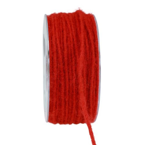 Floristik24 Felt cord wool thread wool cord wick thread red 100m
