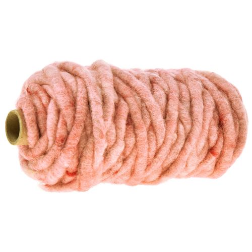 Floristik24 Felt cord wool cord with wire Rauris wire pink 20m