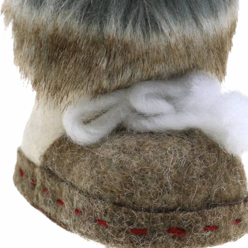 Floristik24 Christmas tree decorations pair of felt shoes with fur 10cm x 8cm 2pcs