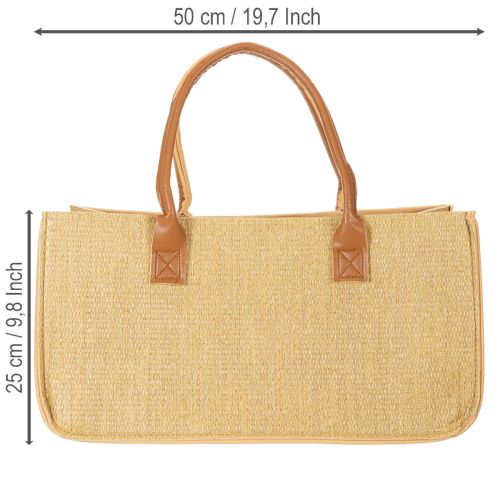 Felt bag raffia look 50cm x 25cm x 25cm | Floristik24.ie