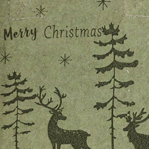 Product Felt bag Merry Christmas small with handles Green 15×10cm