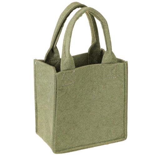 Product Felt bag Merry Christmas small with handles Green 15×10cm