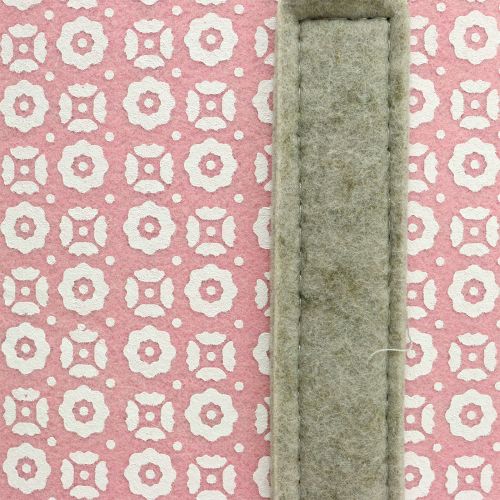 Product Felt bag pink-gray with pattern 55cm x 36cm x 18cm
