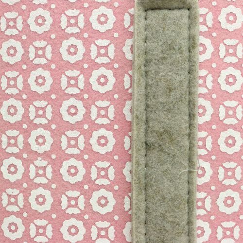 Floristik24 Felt bag pink-gray with pattern 55cm x 36cm x 18cm