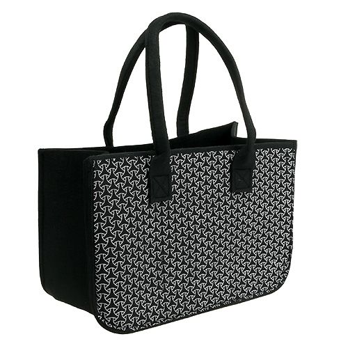 Floristik24 Felt bag black with pattern 39cm x 20cm x 25cm