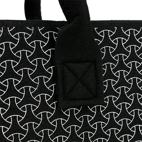 Product Felt bag black with pattern 39cm x 20cm x 25cm