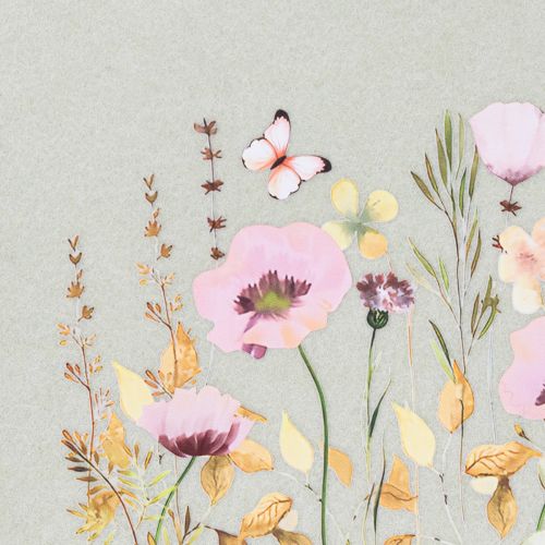 Product Felt bag with floral motif, ideal for everyday use and leisure, 38cm