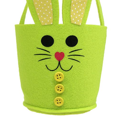 Floristik24 Felt bag rabbit yellow, green Easter basket Easter decoration felt 2pcs