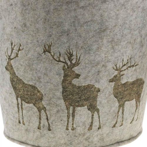 Floristik24 Christmas decoration felt basket round deer planter 38cm / 30cm set of 2