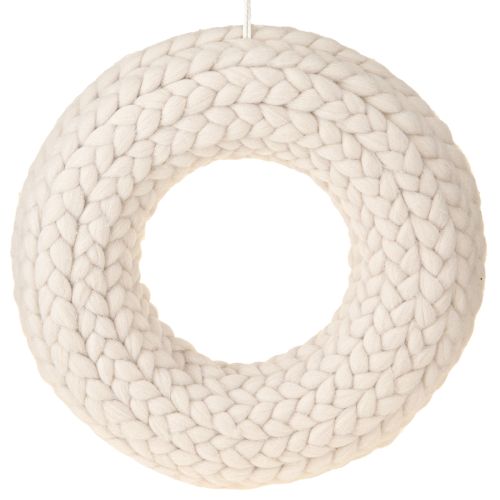 Floristik24 Felt wool decorative wreath for hanging in beige Ø30cm H4cm