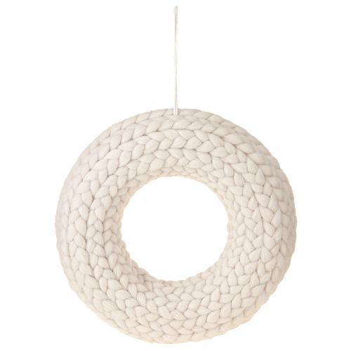 Product Felt wool decorative wreath for hanging in beige Ø30cm H4cm