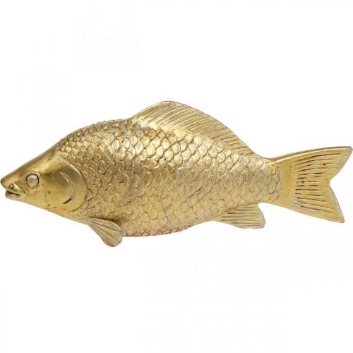 Floristik24 Decorative Fish Gold Colored Statue to Stand Fish Sculpture Polyresin Small L18cm