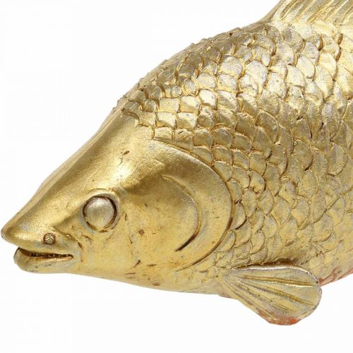 Floristik24 Decorative Fish Gold Colored Statue to Stand Fish Sculpture Polyresin Small L18cm