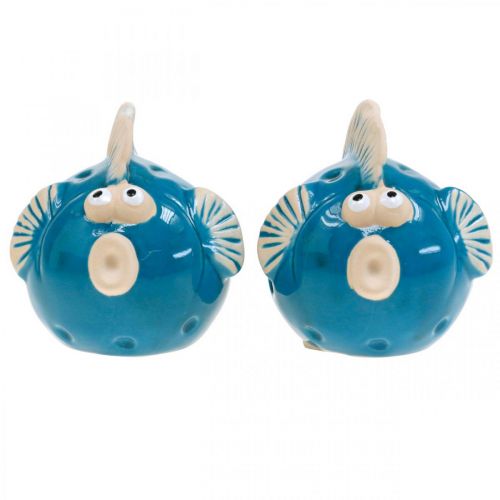 Floristik24 Ceramic fish, maritime, decorative fish blue L11.5 4pcs