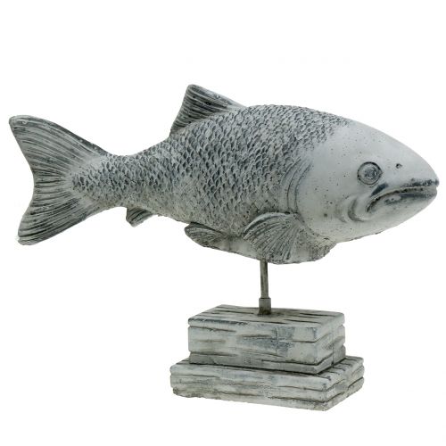 Garden figurine fish on a stand H20cm