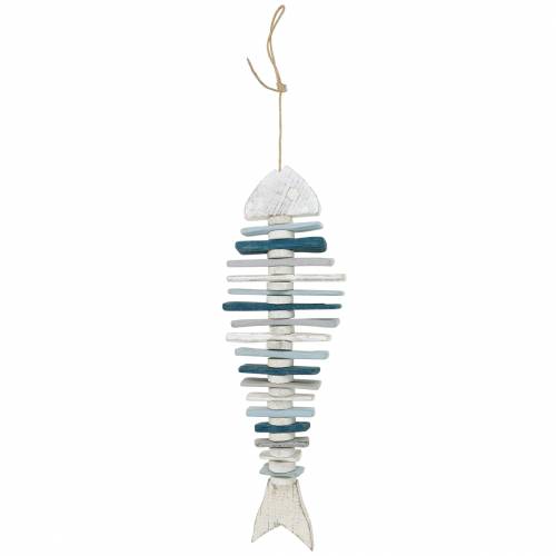 Floristik24 Maritime fish decoration made of driftwood blue, white L70cm