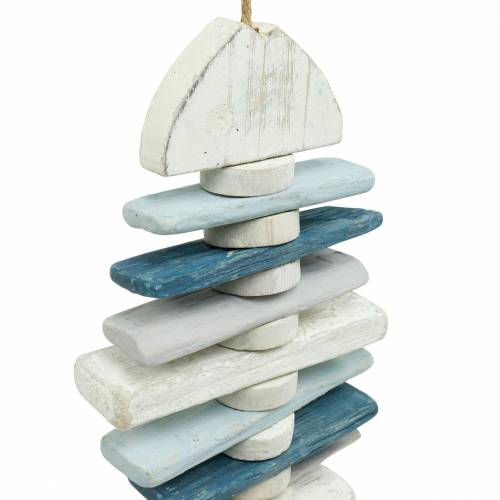 Floristik24 Maritime fish decoration made of driftwood blue, white L54cm