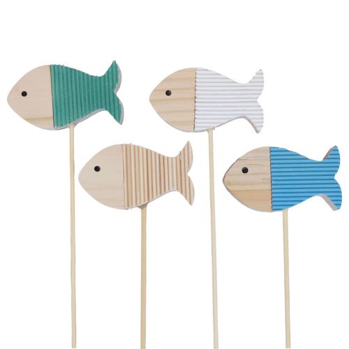 Product Flower plug decoration fish wood maritime decoration 7×4cm 12pcs
