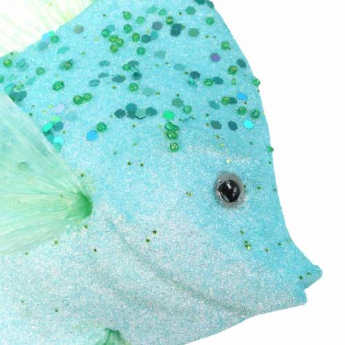 Product Decorative fish to hang blue turquoise green gray 10-22cm 5pcs
