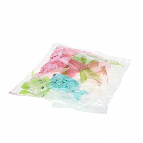 Floristik24 Decorative fish to hang green pink orange blue 13-24cm 6pcs