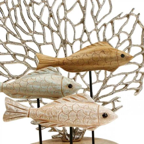 Floristik24 School of fish decoration, coral decoration, wooden fish decoration H48.5cm