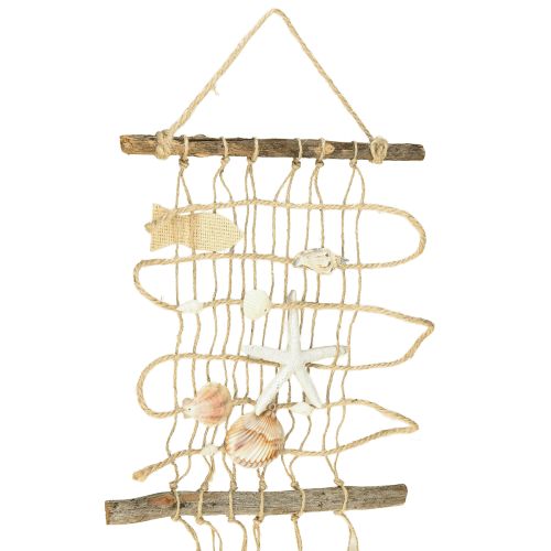 Product Fishing net jute with shells maritime wall decoration 25×55cm
