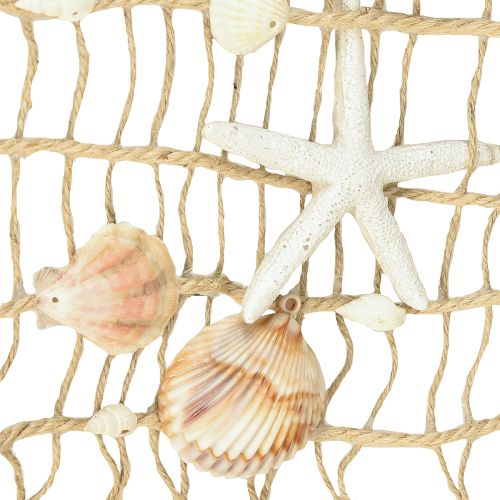 Product Fishing net jute with shells maritime wall decoration 25×55cm