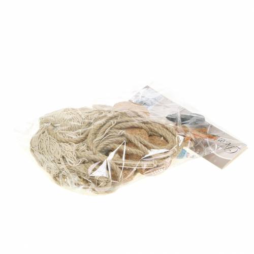 Floristik24 Fishing net with sea decoration natural polyresin 150×200cm as wall decoration