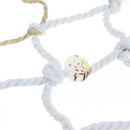 Floristik24 Fishing net with shells and driftwood, maritime, decorative net, marine decoration 72 × 120cm