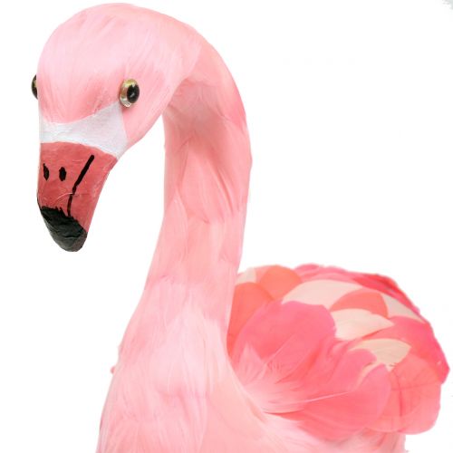 Floristik24 Decorative flamingo with feathers pink H45cm
