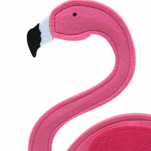 Product Summer decoration flamingo standing felt pink 28 × H58cm