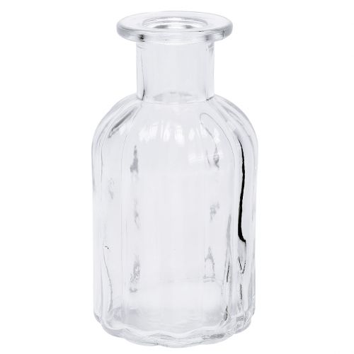 Product Deco bottle flower vase Ø7.5cm H13.5cm clear 6pcs