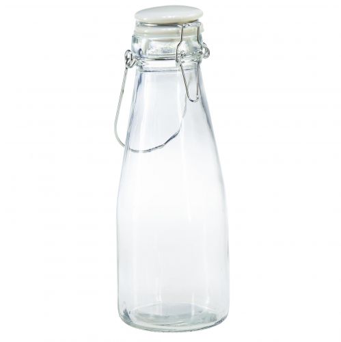 Bottles decorative glass bottle with cap Ø8cm 24cm