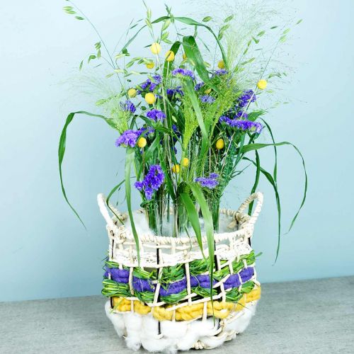Product Wicker basket made of seagrass, decorative basket, storage basket, handle basket round Ø36/28 set of 2