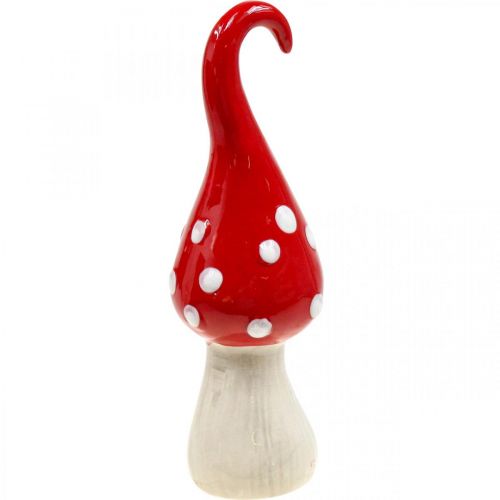 Product Deco Fly Agaric Ceramic Deco Mushroom Red White Ø6.5cm H21cm