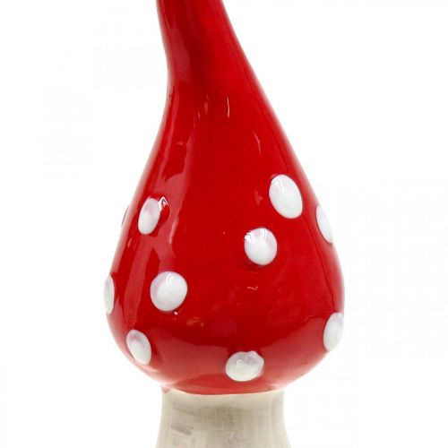 Product Deco Fly Agaric Ceramic Deco Mushroom Red White Ø6.5cm H21cm