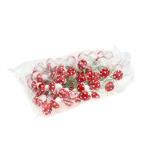 Floristik24 Fly agaric on a wire 2.2cm 100pcs