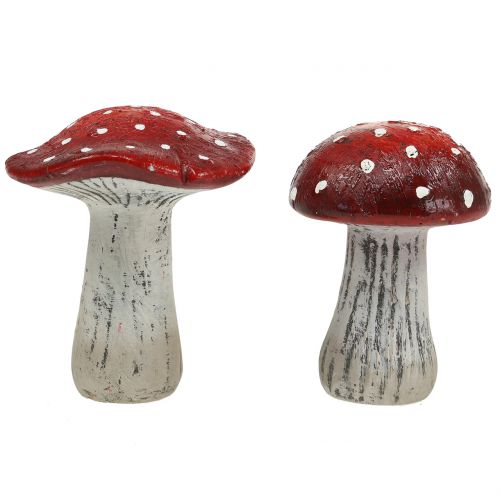 Floristik24 Toadstool made of ceramic red, white H12.5cm 2pcs