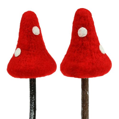 Floristik24 Fly agaric sticks made of felt red 30cm 4pcs