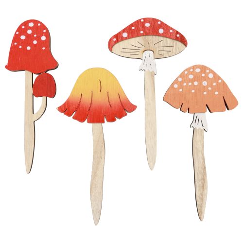 Product Fly agaric decorative wooden plugs flower plugs wood 18cm 12 pcs