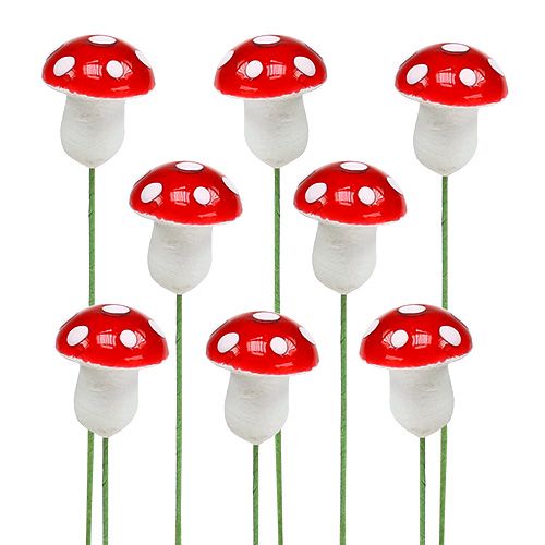 Floristik24 Toadstools mini on a wire 1.8cm 100pcs