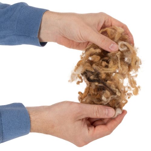 Brown melange sheep's wool, natural wool, loose, for crafts, 250g | Floristik24.ie